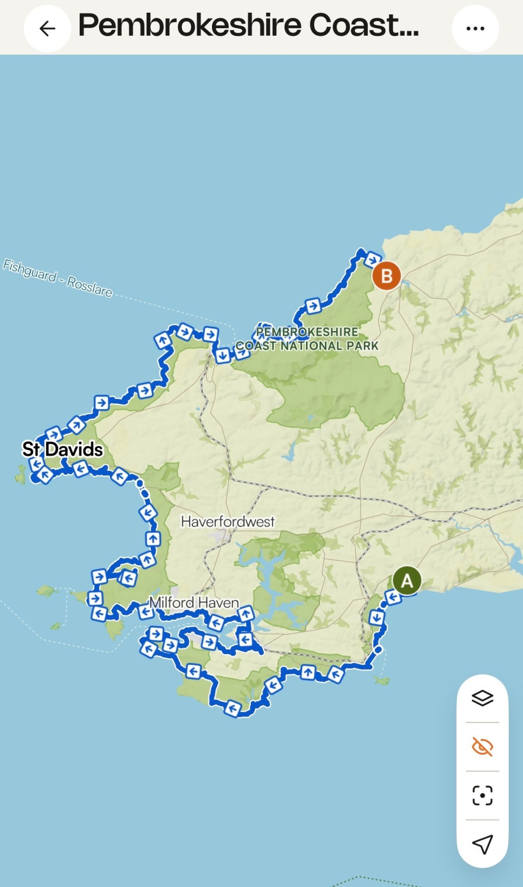 Pembrokeshire Coast path – Die&nbsp;Route